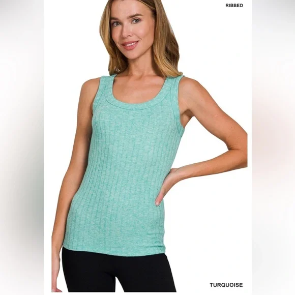 114 ❤️Zenana 6 colors MELANGE RIB TANK TOP - Picture 7 of 8